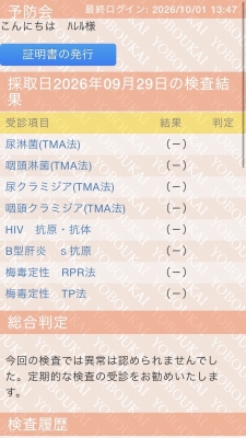 HARERU（ﾊﾚﾙ） 検査結果になります☺️