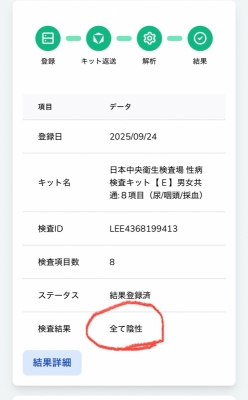YOATO(ﾖｱﾄ) 検査陰性