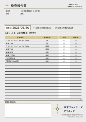 MOEGI（ﾓｴｷﾞ） 検査結果