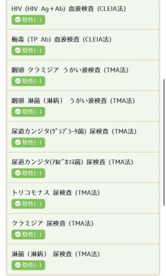 HARUTO(ﾊﾙﾄ) 9月末の性病検査