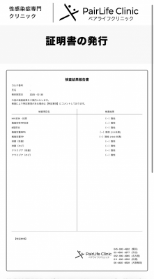 SENYA(ｾﾝﾔ) 1月の性病検査結果◎