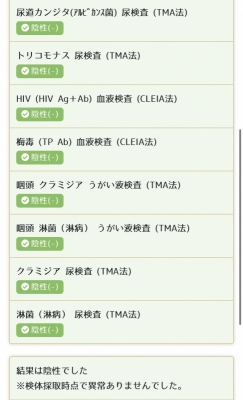 REN(ﾚﾝ) 11月の検査結果