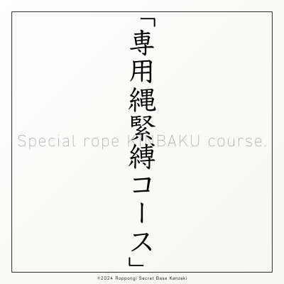 KANZAKI(ｶﾝｻﾞｷ) 神崎式施術⑯｜オリジナルコース②『専用縄緊縛コース』