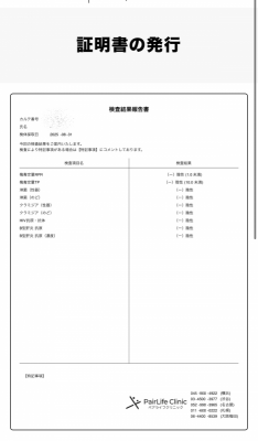 SENYA(ｾﾝﾔ) 9月の性病検査結果◎