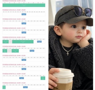 KONOSUKE(ｺｳﾉｽｹ) 2/8までのシフト