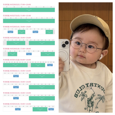 KONOSUKE(ｺｳﾉｽｹ) 5/5までのシフト