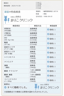ASUKA(アスカ) 定期検査結果