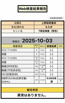 MOEGI（ﾓｴｷﾞ） 異常なしです