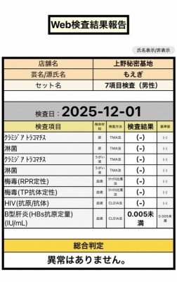 MOEGI(モエギ) オール陰性です!