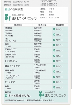 MISAKI（ﾐｻｷ） 性病検査結果報告