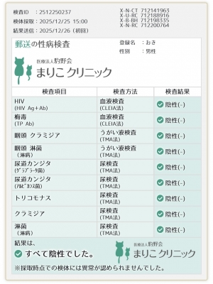 OKI(ｵｷ) 12月25日　検査結果