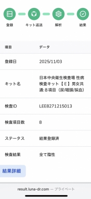 KANATA(ｶﾅﾀ) 検査結果