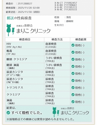 FUYUMA(フユマ) 11月分性病検査