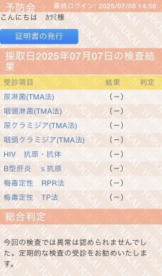 KATSUMI(カツミ) 検査結果