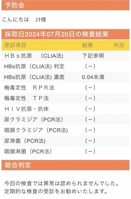 YUKI（ﾕｷ） 7月検査結果