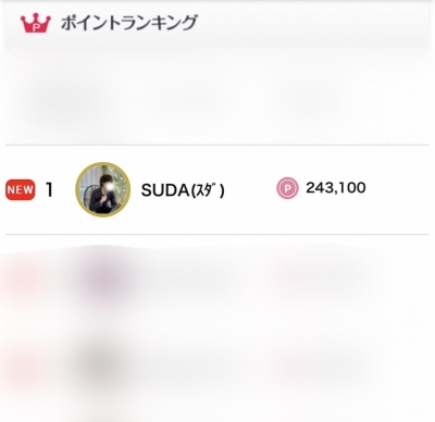 SUDA(ｽﾀﾞ) 【歓喜】初の1位！！！