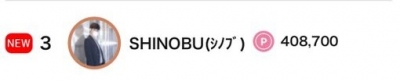 SHINOBU(ｼﾉﾌﾞ) デイリーランキング3位