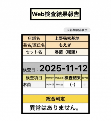 MOEGI（ﾓｴｷﾞ） 治療完了、陰性報告です