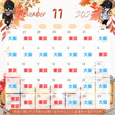 HIMAWARI(ヒマワリ) 11月の予定 東京&大阪