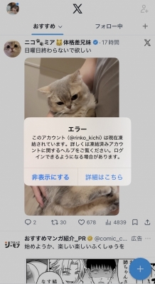 RINKO(ﾘﾝｺ) 何度めかのアカウント凍結！