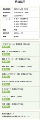 REN(ﾚﾝ) 9月の性病検査 結果報告🌸