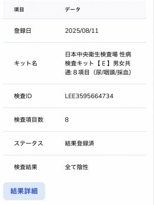 KISUMI(ｷｽﾐ) 今月も全て陰性！