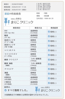 NAO(ﾅｵ) 最新検査結果