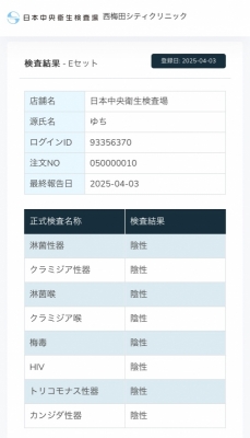 YUCHI(ﾕﾁ) 4月度性病検査報告
