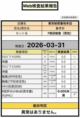 ASUKA(ｱｽｶ) 【定期検査結果】