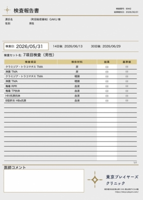 GAKU(ｶﾞｸ) 検査結果