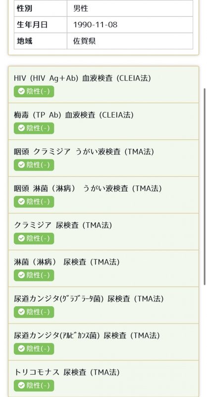 MISAKI(ﾐｻｷ) 今月の検査結果