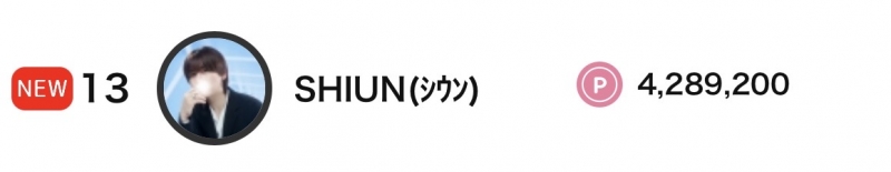 SHIUN(シウン) 初ランクイン😍😍
