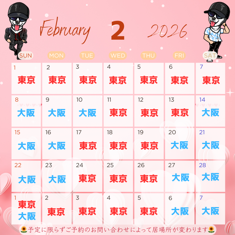 HIMAWARI(ﾋﾏﾜﾘ) 2月の予定　東京&大阪