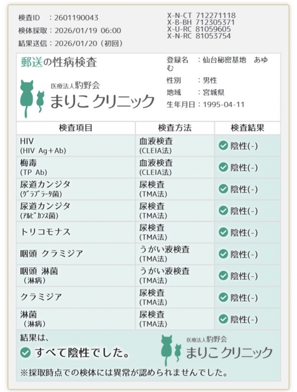 AYUMU(ｱﾕﾑ) 異常無しでした✨