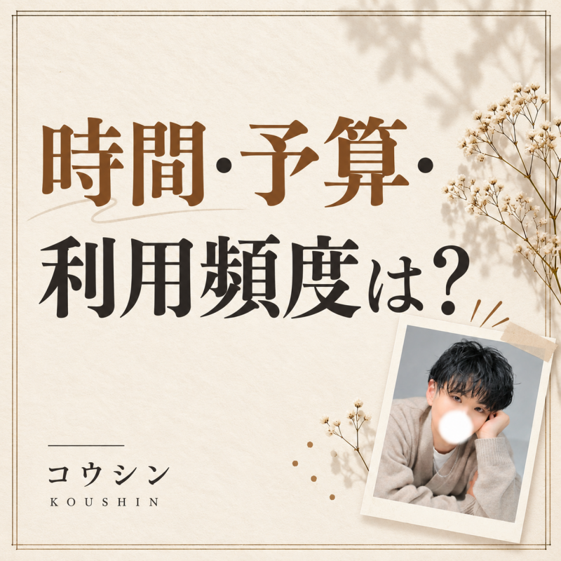 KOSHIN(コウシン) 時間・予算・利用頻度はどう決めればいい?