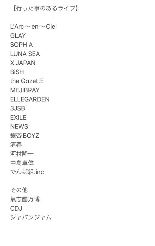 KIMICHIKA(ｷﾐﾁｶ) 行ったことのあるライブ