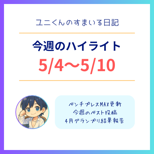 YUNI（ﾕﾆ） 5/4〜5/10のハイライト