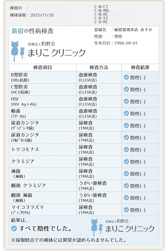 ASUKA(ｱｽｶ) 定期検査結果