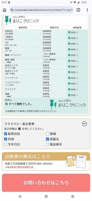 IGA（ｲｶﾞ） 今月の性病検査結果です！！