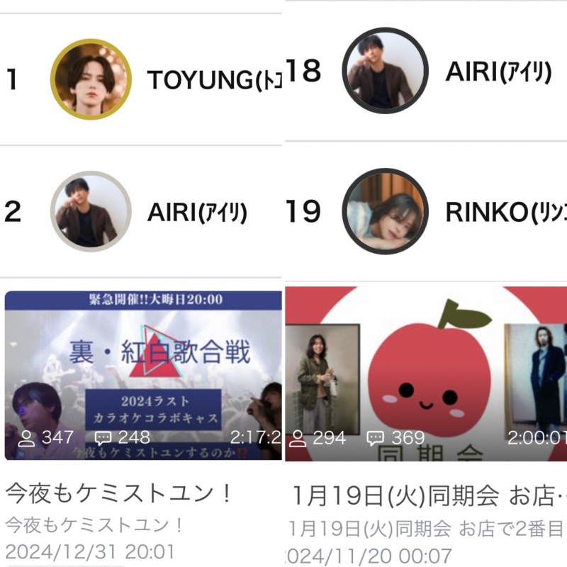 AIRI(ｱｲﾘ) それぞれの1年