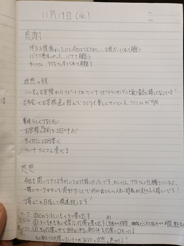 IEYASU(ｲｴﾔｽ) 11月19日(水)　もにやす4日目