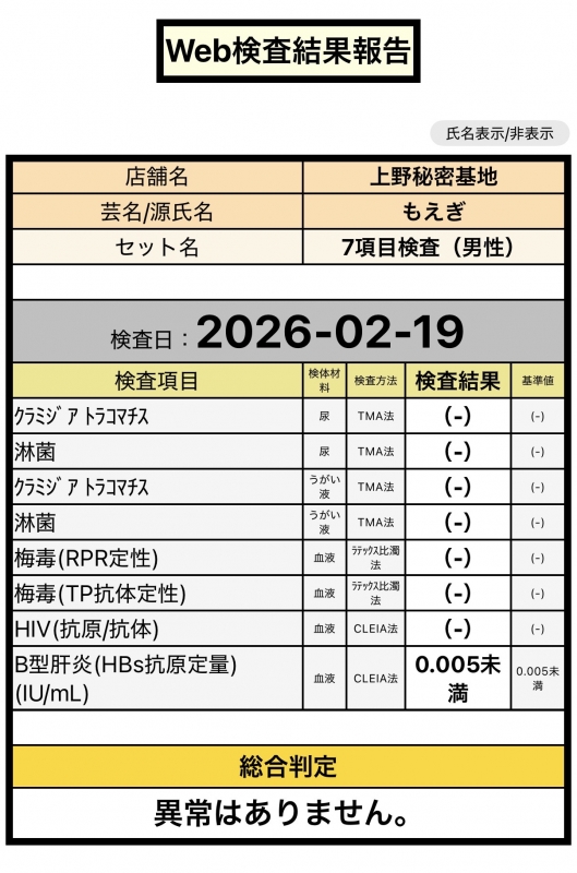 MOEGI（ﾓｴｷﾞ） 陰性