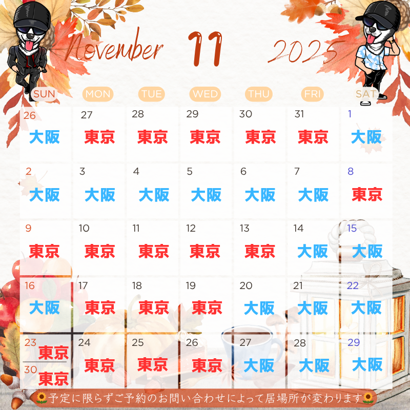 HIMAWARI(ヒマワリ) 11月の予定 東京&大阪