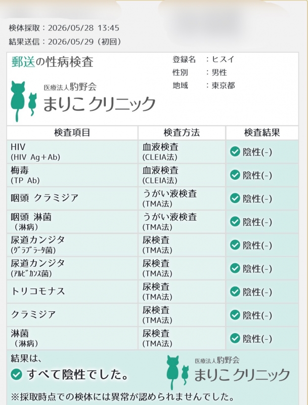 HISUI(ヒスイ) 性病検査!