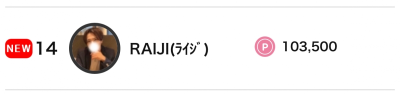 RAIJI(ﾗｲｼﾞ) 【ランキングありがとう】