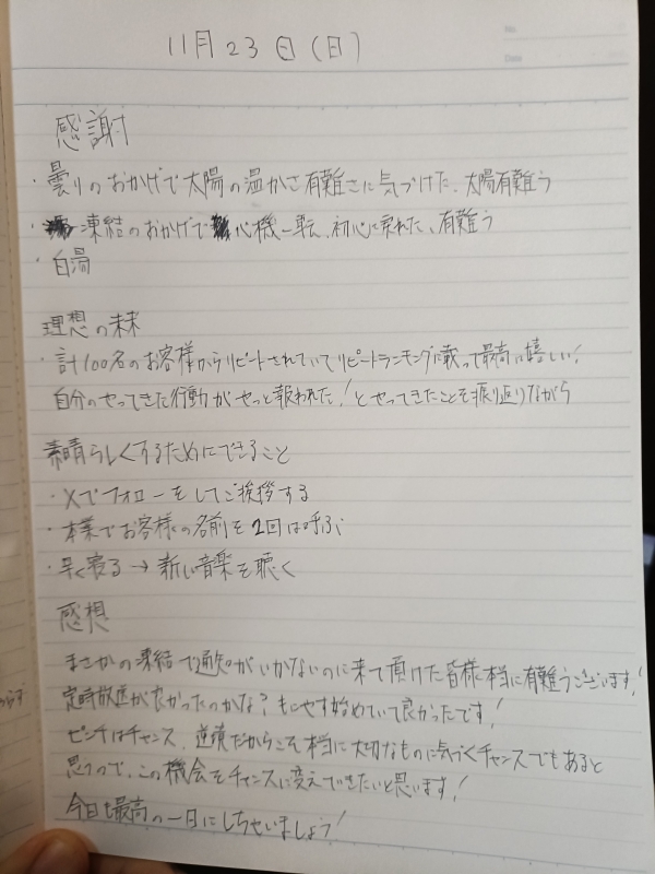 IEYASU(ｲｴﾔｽ) 11月23日(日)　もにやす8日目